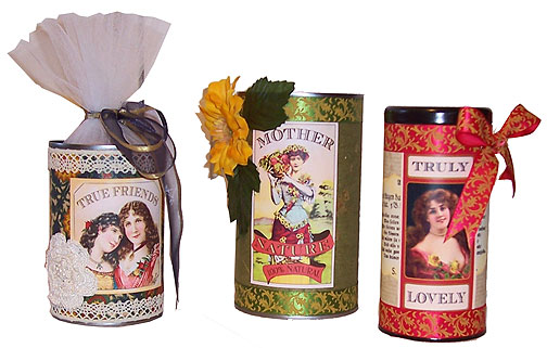 Decorated Tin Cans